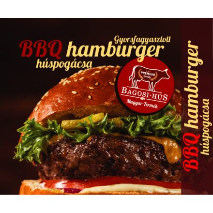 "BBQ" marha hamburger húspogácsa 200g/db, 4db/csomag 6cs/#  4,8kg/#