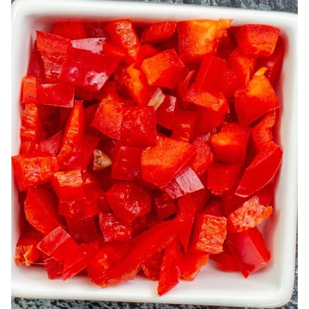 Piros Pritaminpaprika kocka ömlesztett 10kg/# KREL