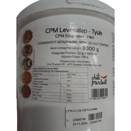 Tyúk Levesalap sószegény por (Chili Produkt kft) 3000g/vödör