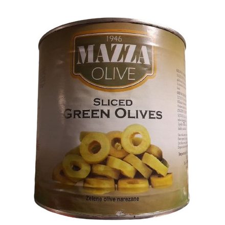 MAZZA Olívabogyó Zöld Szeletelt 2600g/1320g 6db/#