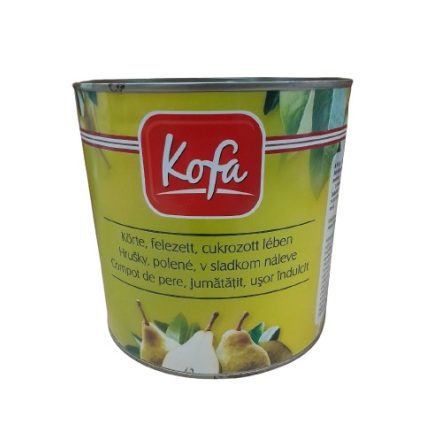 Kofa Felezett Körte Konzerv 2500g/1500g 6db/#