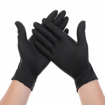 Fekete púdermentes nitril kesztyű "XL" 100db/cs (2MEBLGLOVEXL)