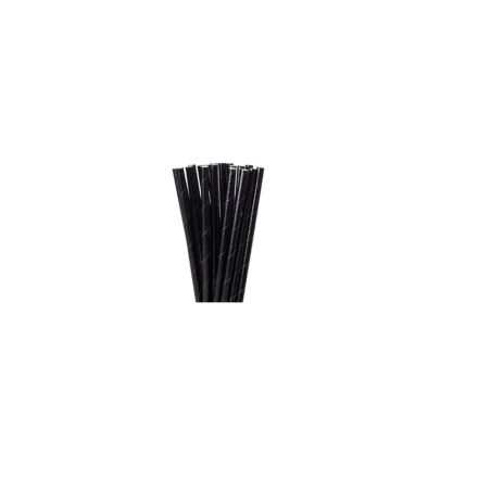 Fekete Papír Szívószál 8x210mm 500db/cs (2MEBLSTRAW)