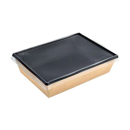 Átlátszó lapos tető Eco-Tray fekete-barna tálhoz 1000ml 50db/cs (2MEECOT01LID)